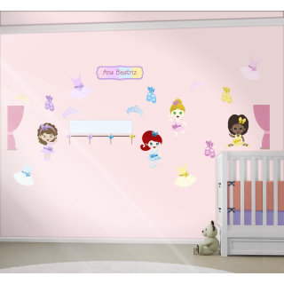 Kit Adesivo de Parede - Bailarina