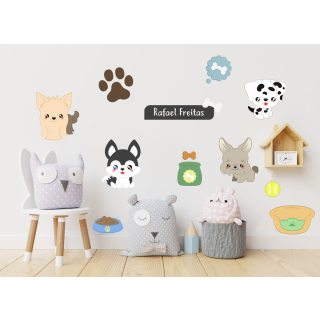 Kit Adesivo de Parede - Cachorrinho