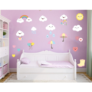 Kit Adesivo de Parede - Chuva de Amor