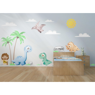 Kit Adesivo de Parede - Dinossauro