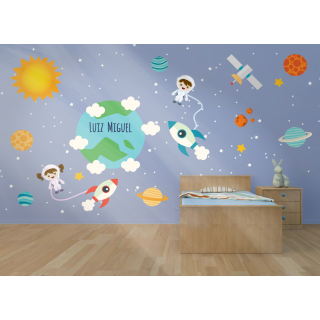 Kit Adesivo de Parede - Espaço Sideral