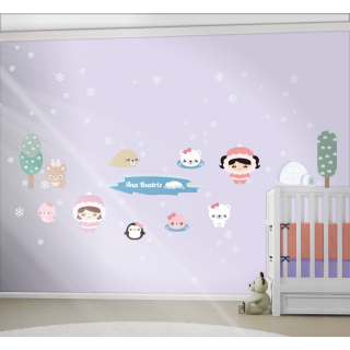 Kit Adesivo de Parede - Esquimó Feminino