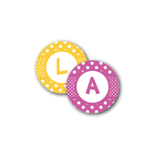 Etiquetas para Lembrancinhas Redonda TAM G coleção Arco-Íris Bolinhas