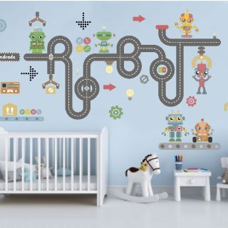 Kit Adesivo de Parede - Fábrica de Robôs