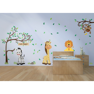 Kit Adesivo de Parede - Fauna