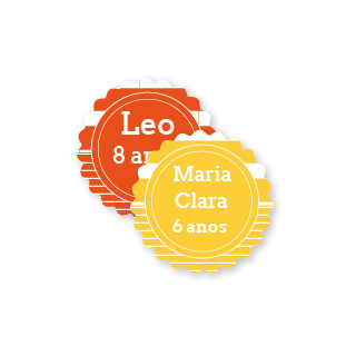 Etiqueta Formato Flor G coleção Arco-Íris Horizontal