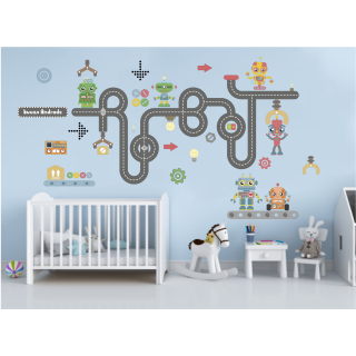 Kit Adesivo de Parede - Fábrica de Robôs