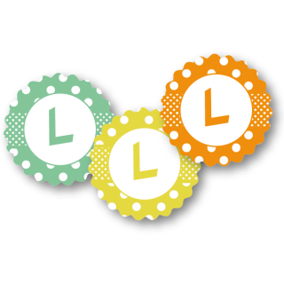 Etiqueta para Lembrancinhas Flor TAM P Coleção Arco-Íris Bolinha