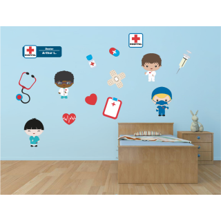 Kit Adesivo de Parede - Médicos