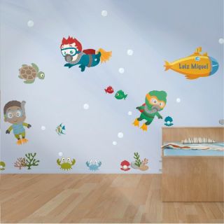 Kit Adesivo de Parede - Mergulhador