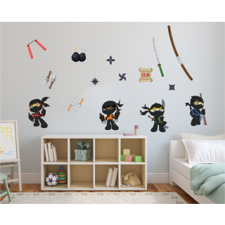 Kit Adesivo de Parede - Ninja