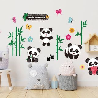 Kit Adesivo de Parede - Urso Panda