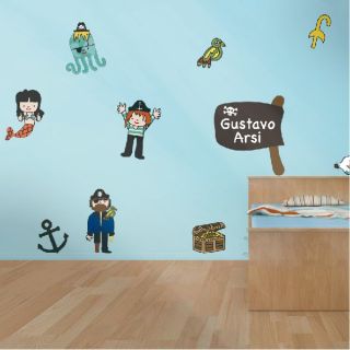 Kit Adesivo de Parede - Pirata