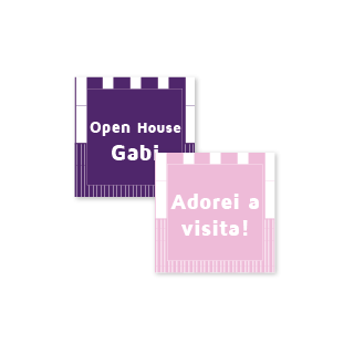 Etiqueta para Lembrancinha Quadrada TAM G coleção Arco-Íris Lista Vertical