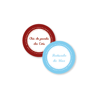 Etiqueta para Lembrancinha Redonda TAM G coleção Arco-Íris Liso