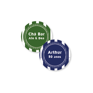 Etiqueta para Lembrancinha Redonda TAM G coleção Arco-Íris Lista Vertical