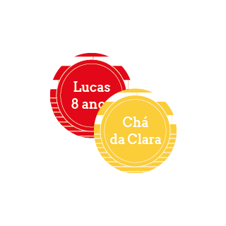 Etiqueta para Lembrancinha Redonda TAM G coleção Arco-Íris Lista Horizontal