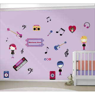 Kit Adesivo de Parede - RockGirl
