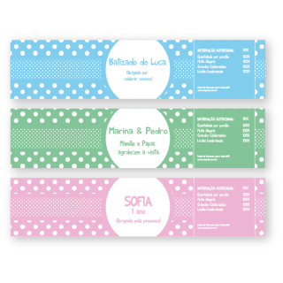 Rótulo de Água coleção Arco-Íris Bolinha