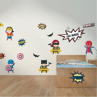 Kit Adesivo de Parede - Super Heróis