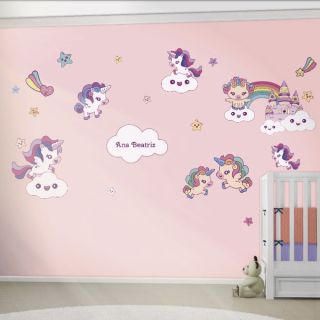 Kit Adesivo de Parede - Unicórnio 